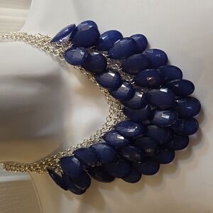 The Skyline Collection Blue Sparkle Faceted Bead Necklace